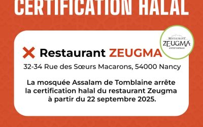 Arrêt certification halal ZEUGMA